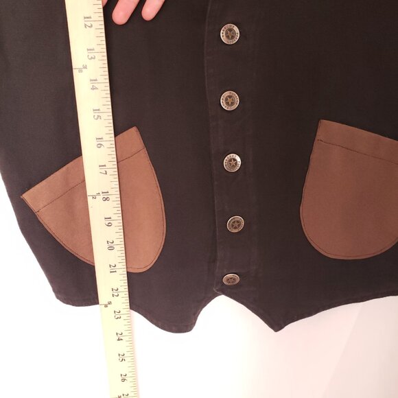 USA Army Paragon Military Black Button Down V Neck Pockets Demin Vest Medium - Picture 7 of 16